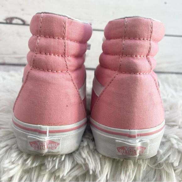 Vans Sk8 Hi Pink and White Canvas High-Top Sneakers Unisex 8 Men - 9.5 Women - Picture 6 of 15